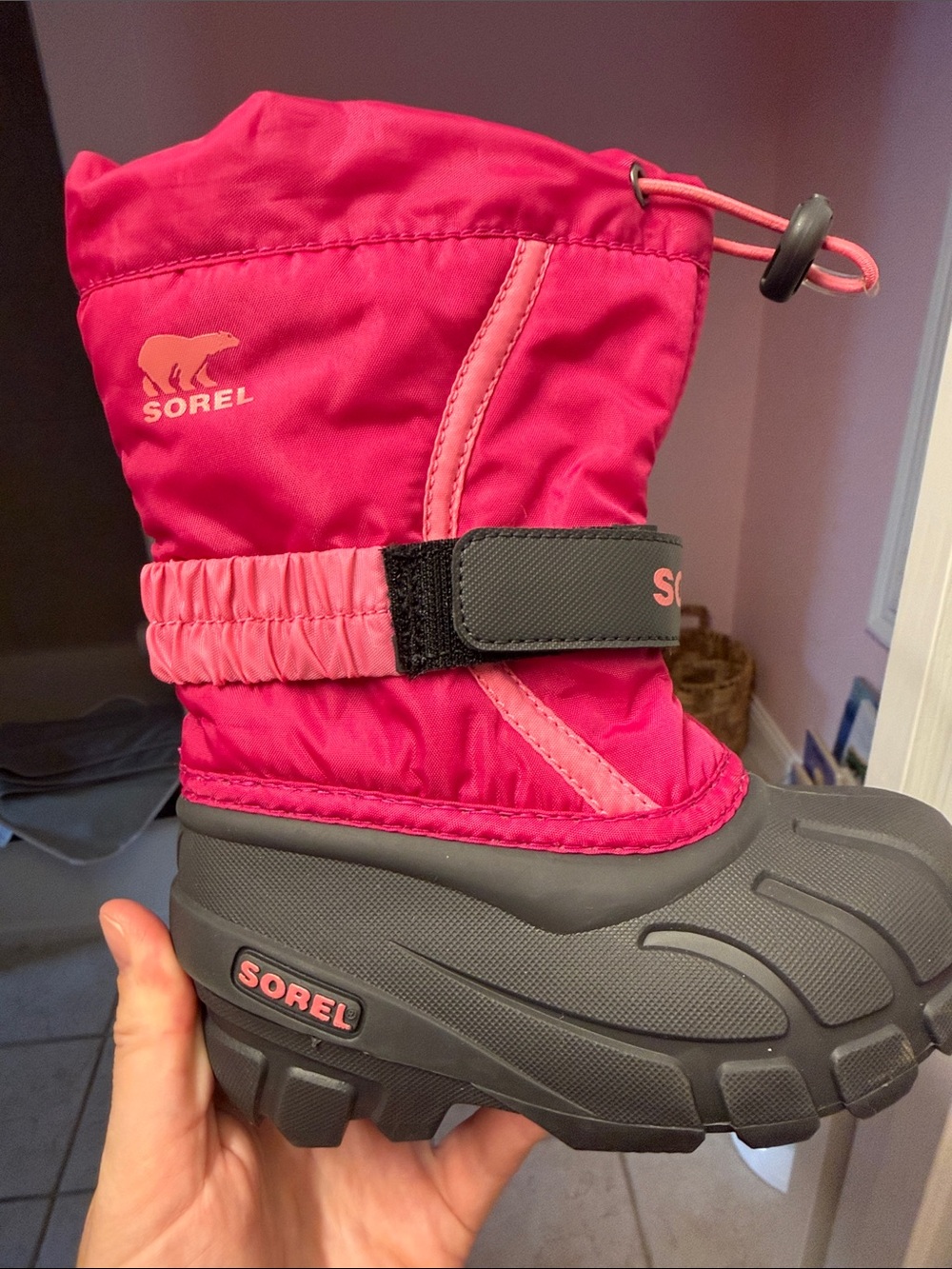 Sorel Kids Pink and Gray Insulated Snow Boot